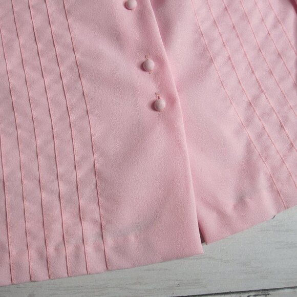 Montgomery Ward Vintage Women's Pink Top Size 36 M Long Sleeve 1970's Blouse - Picture 8 of 9